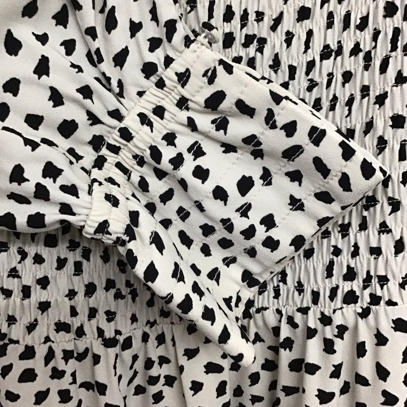 スナイデル SNIDEL ワンピース ロングスカート swf0215033 長袖ロングワンピース フレアスカート 1 プリント 黒 / ブラック / X ベージュ / ベージュ / レディース USED 古着 中古 10137572