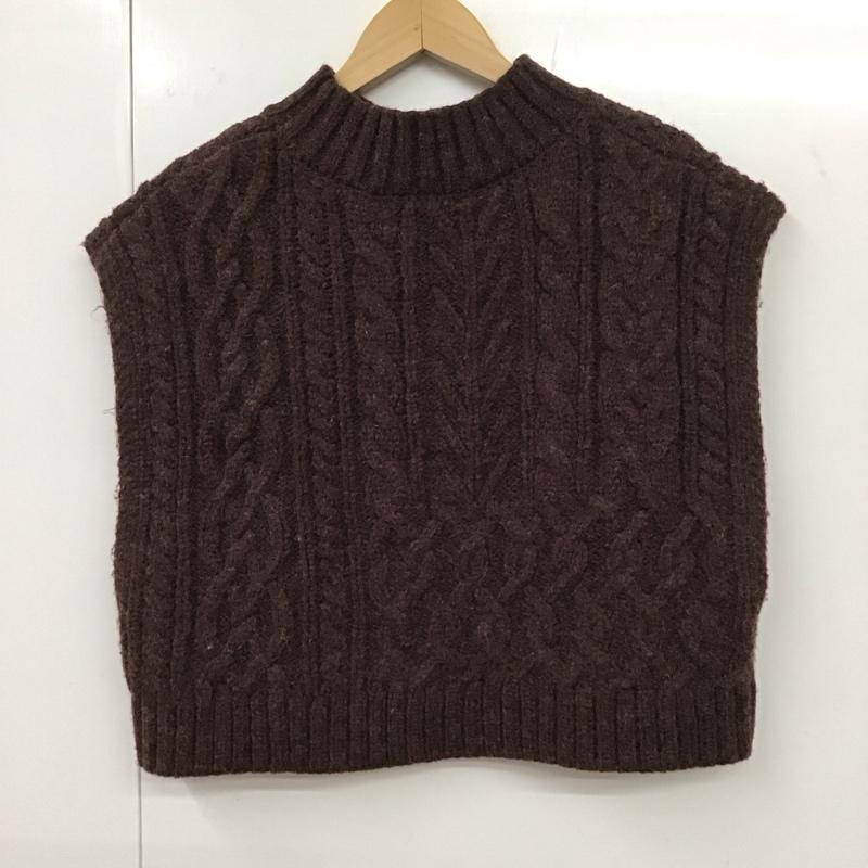 ローリーズファーム LOWRYS FARM ベスト ベスト ニットベスト FREE 無地 茶 / ブラウン / レディース USED 古着 中古 10131576