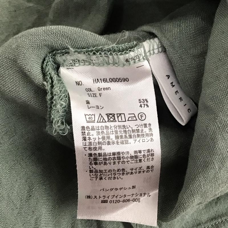アメリカンホリック AMERICAN HOLIC シャツ、ブラウス 半袖 HA16L0G0590 3wayバックオープンリネンブレンドチュニック 半袖シャツ FREE 無地 カーキ / カーキ / レディース USED 古着 中古 10109949