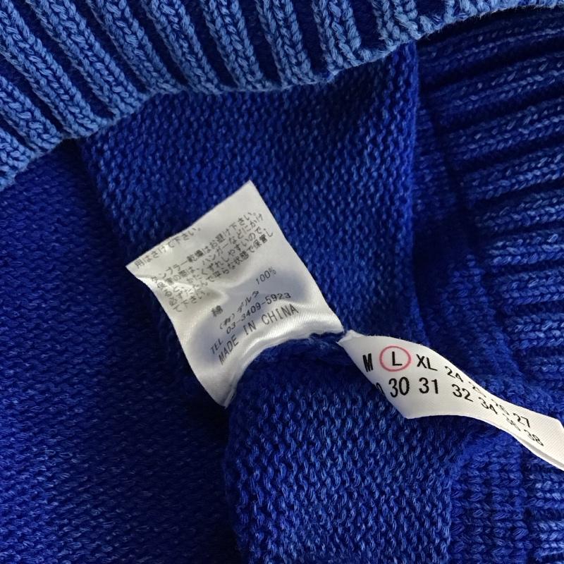 メイプル melple ニット、セーター 長袖 長袖ニットカットソー クルーネック セーター L 無地 青 / ブルー / レディース USED 古着 中古 10145124
