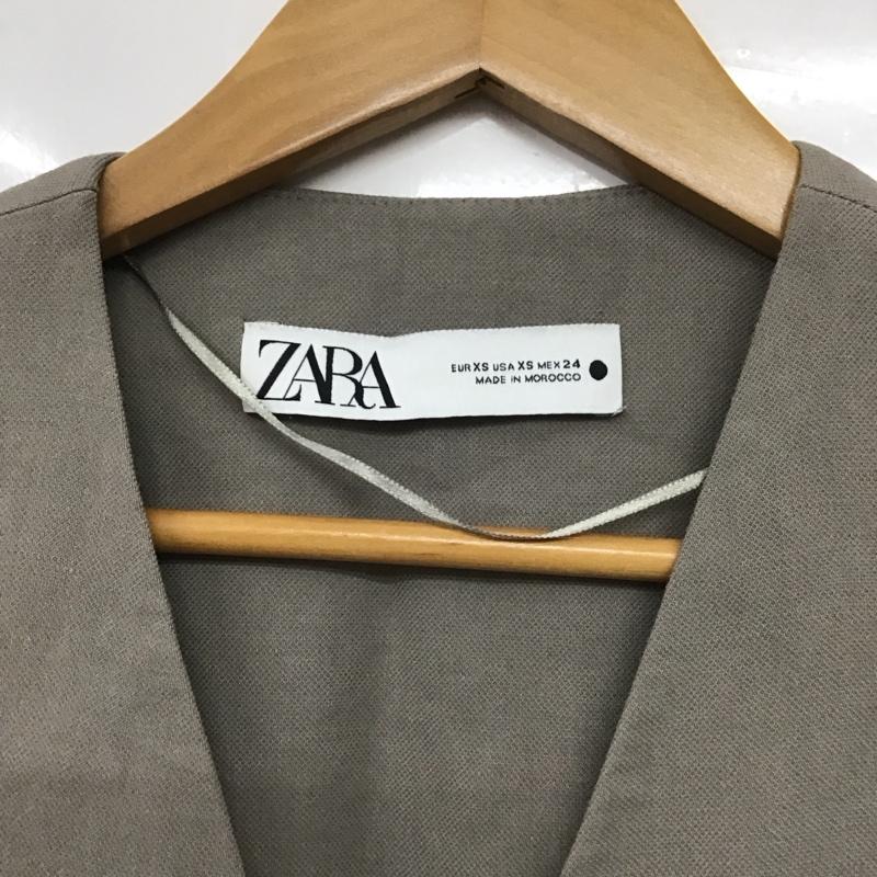 ザラ ZARA ベスト ベスト ベスト ノースリーブカットソー 前ボタン XS 無地 灰 / グレー / レディース USED 古着 中古 10132940