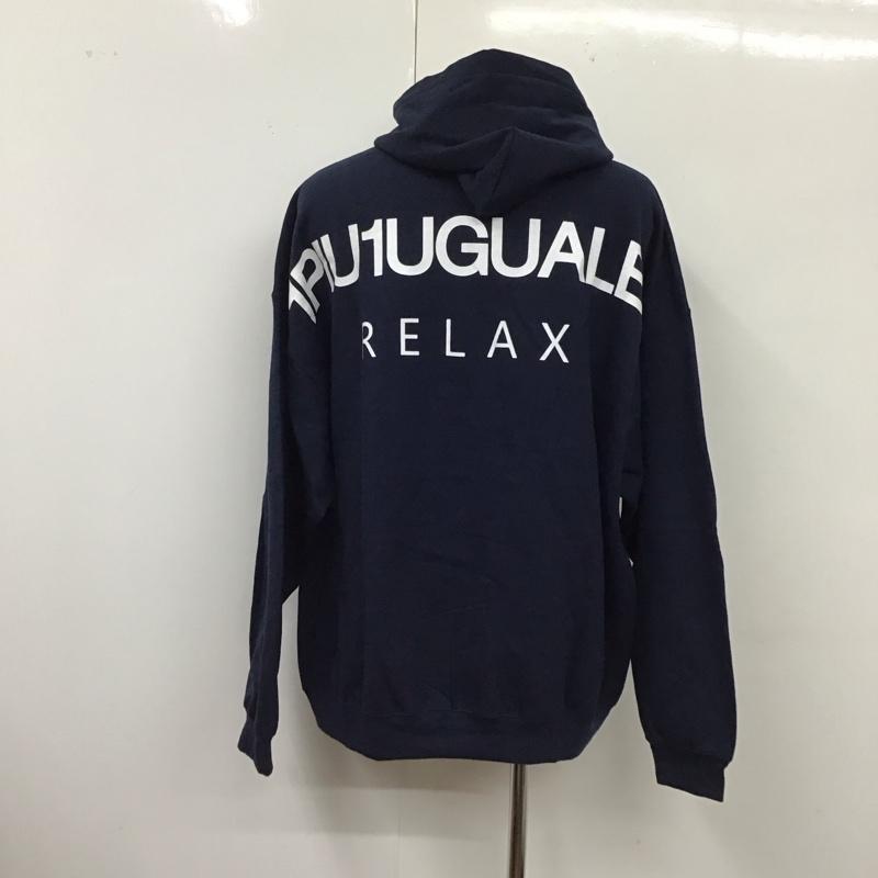 ウノピュウノウグァーレトレリラックス 1piu1uguale3 RELAX パーカー 長袖 長袖パーカー フード付きパーカー プリントスウェット トレーナー XXL 無地 紺 / ネイビー /  メンズ USED 古着 中古 10119294