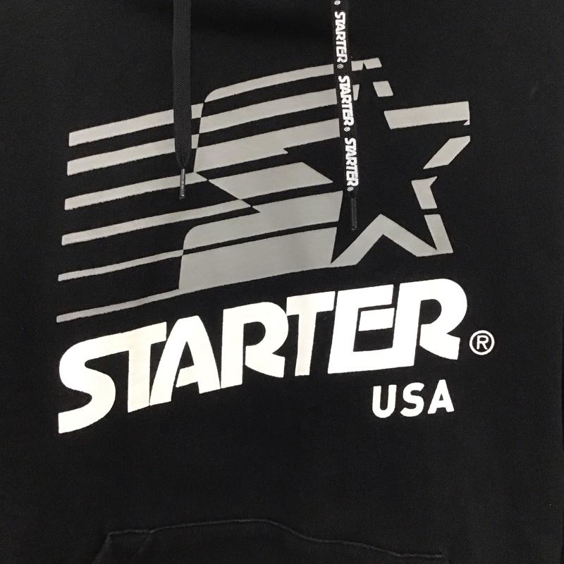 スターター STARTER パーカー 長袖 長袖パーカー プルオーバーパーカー スウェット L ロゴ、文字 黒 / ブラック / メンズ USED 古着 中古 10138190