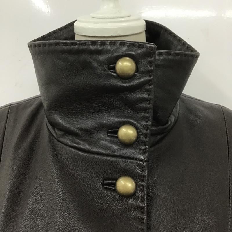 バルマン BALMAIN ジャケット、上着 ジャケット、ブレザー スタンドカラージャケット アウター カジュアルジャケット ラムレザー 無地 茶 / ブラウン / レディース USED 古着 中古 10106279