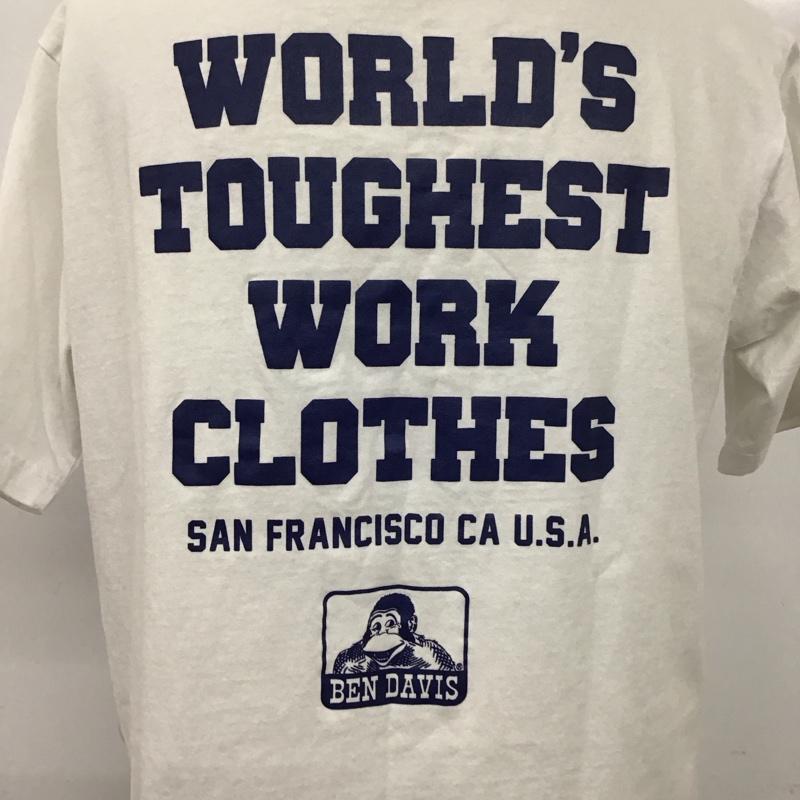 ベンデイビス BEN DAVIS Tシャツ 半袖 C-1580038 CollegeLogoS/STee プリントTシャツ 半袖カットソー L ロゴ、文字 白 / ホワイト /  メンズ USED 古着 中古 10110737