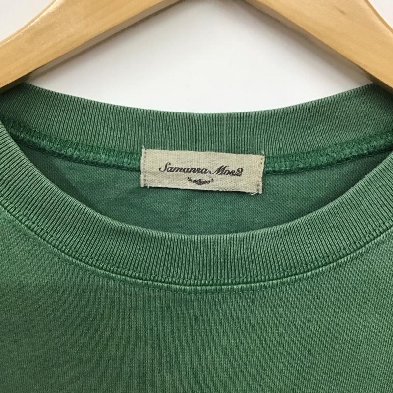 サマンサモスモス Samansa Mos2 Tシャツ 半袖 FREE ロゴ、文字 X プリント 緑 / グリーン / レディース USED 古着 中古 10131898