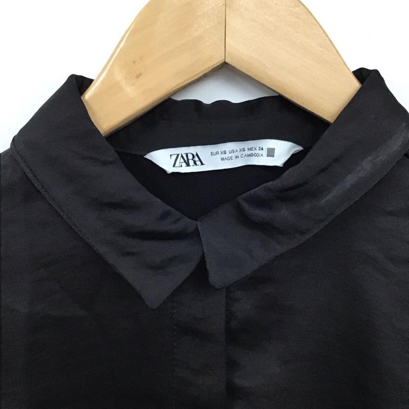 ザラ ZARA シャツ、ブラウス 長袖 XS 無地 黒 / ブラック / レディース USED 古着 中古 10131710
