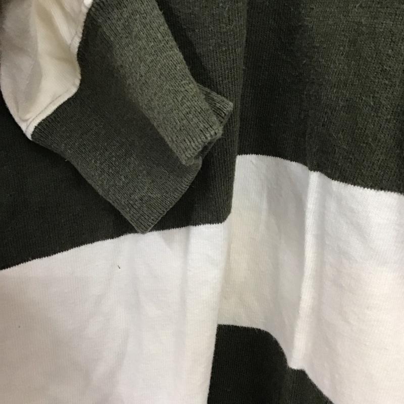 パタゴニア patagonia ポロシャツ 長袖 長袖ポロシャツ 長袖カットソー ラガーシャツ 90s usa製 XL ボーダー柄 白 / ホワイト / X カーキ / カーキ / メンズ USED 古着 中古 10134697