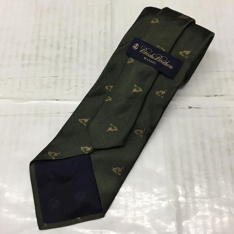 ブルックスブラザーズ BROOKS BROTHERS ネクタイ ネクタイ シルク USA製 馬柄 総柄 カーキ / カーキ / メンズ USED 古着 中古 10113614