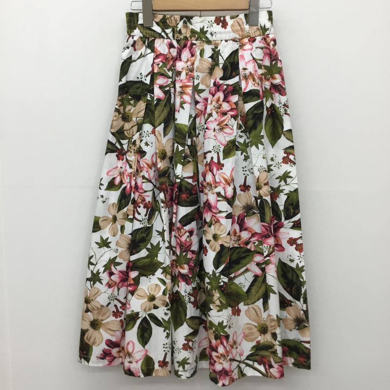 ザラウーマン ZARA WOMAN スカート ロングスカート XS 花柄 白 / ホワイト / X 桃 / ピンク / レディース USED 古着 中古 10134753