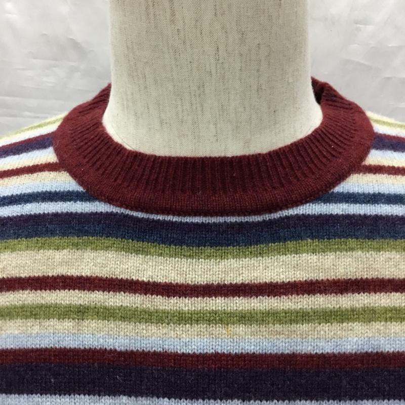 チャップス CHAPS ニット、セーター 長袖 長袖ニットカットソー ニット セーター クルーネックニット L ボーダー柄 マルチカラー / マルチカラー / メンズ USED 古着 中古 10120084