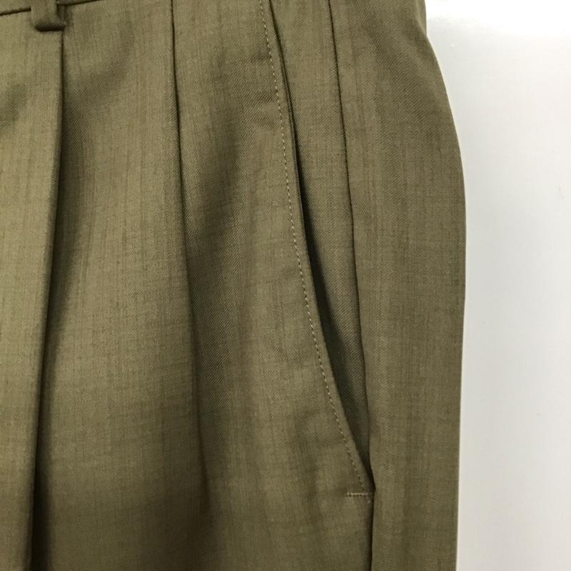 古着 USED パンツ スラックス claiborneスラックスパンツ ワイドパンツ センタータックパンツ 34 無地 カーキ / カーキ / メンズ USED 古着 中古 10131486