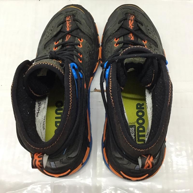 ホカオネオネ HOKA ONEONE スニーカー スニーカー 1008334 AOCF TOR ULTRA HI WP ANTHRACITE トレッキングシューズ 25cm 25.0cm ロゴ、文字 黒 / ブラック / X 青 / ブルー / X 橙 / オレンジ / メンズ USED 古着 中古 10118198