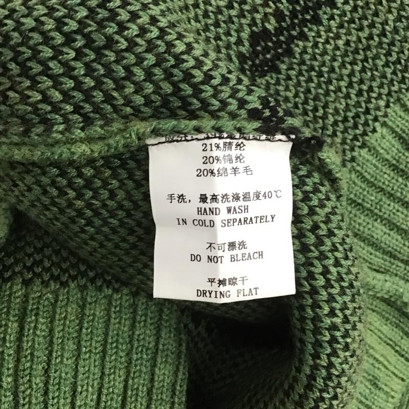 リアルバイ REAL BUY ニット、セーター 長袖 M ロゴ、文字 カーキ / カーキ / メンズ USED 古着 中古 10106415