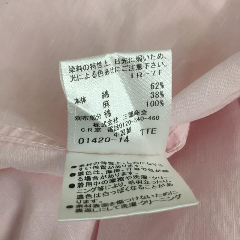 バーバリーブラックレーベル BURBERRY BLACK LABEL シャツ、ブラウス 長袖 D1M22-721-12 コットン リネン 2 ワンポイント 桃 / ピンク / メンズ USED 古着 中古 10119752