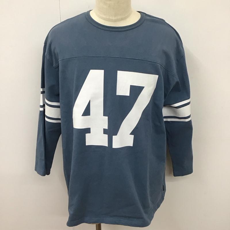 イーブルアクト EVILACT カットソー 長袖 長袖カットソー クルーネックカットソー ロングスリーブカットソー プリントTシャツ XL プリント 青 / ブルー / メンズ USED 古着 中古 10113908