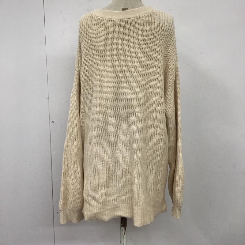 ローリーズファーム LOWRYS FARM ニット、セーター 長袖 lf622030ts 長袖ニットカットソー ニット セーター 編み上げネックニット FREE 無地 オフホワイト / オフホワイト / レディース USED 古着 中古 10119434