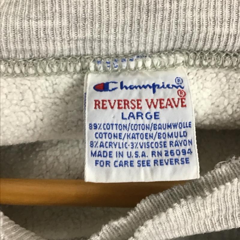 チャンピオン Champion トレーナー 長袖 長袖トレーナー スウェット クルーネック プルオーバー 90s 3段 L ロゴ、文字 灰 / グレー / メンズ USED 古着 中古 10130106