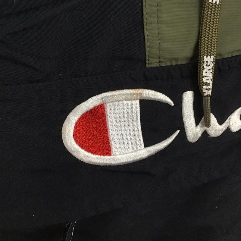 チャンピオン Champion ジャケット、上着 ジャケット、ブレザー c8-n604 アノラックパーカー X-LARGE コラボ XL ロゴ、文字 黒 / ブラック /  メンズ USED 古着 中古 10124725