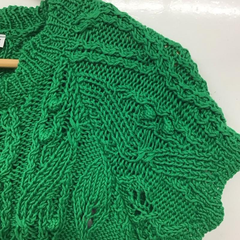 ザラ ZARA ニット、セーター 半袖 M 無地 緑 / グリーン / レディース USED 古着 中古 10139388