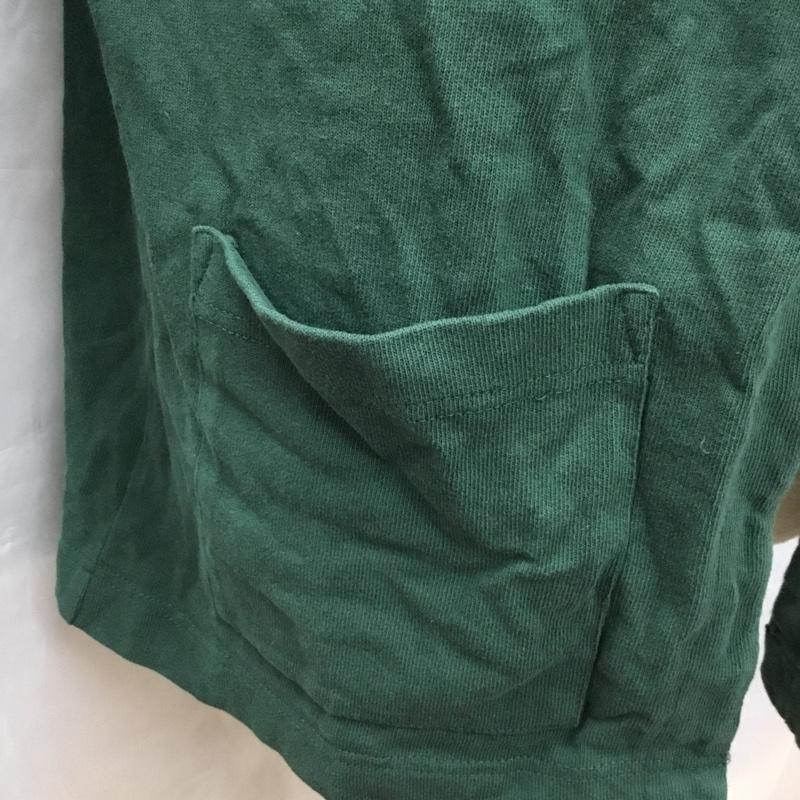 アイテムズ アーバンリサーチ ITEMS URBAN RESEARCH カーディガン 長袖 長袖カーディガン 長袖カットソー ノーカラージャケット 前開カーディガン 40 無地 緑 / グリーン / メンズ USED 古着 中古 10113551