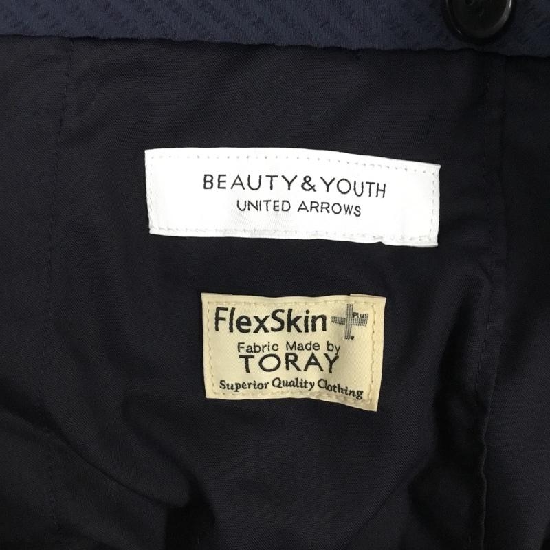 ビューティアンドユースユナイテッドアローズ BEAUTY&YOUTH UNITED ARROWS パンツ スラックス 1214-114-6332 ボトムス チェックパンツ スラックス センタータックパンツ L ストライプ 紺 / ネイビー / メンズ USED 古着 中古 10109419