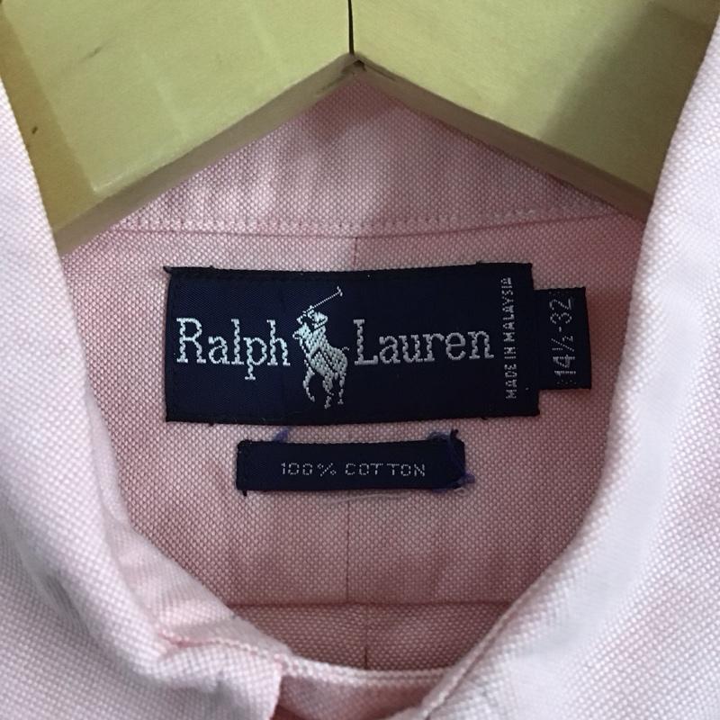 ラルフローレン RALPHLAUREN シャツ、ブラウス 長袖 長袖シャツ 無地シャツ カラーシャツ ボタンダウンシャツ ロゴ、文字 桃 / ピンク / メンズ USED 古着 中古 10128788