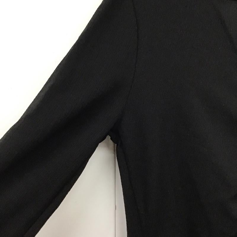 ザラ ZARA ワンピース ロングスカート 5580 001 800 フロントギャザー 長袖 Vネック タグ付き S 無地 黒 / ブラック / レディース USED 古着 中古 10139401
