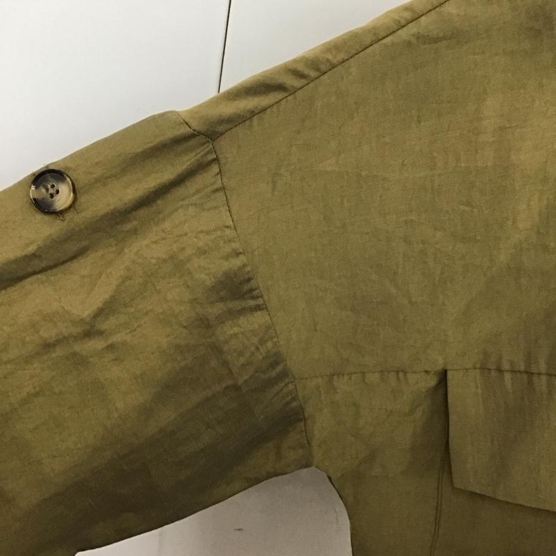 ザラ ZARA シャツ、ブラウス 長袖 XS 無地 カーキ / カーキ / レディース USED 古着 中古 10110495
