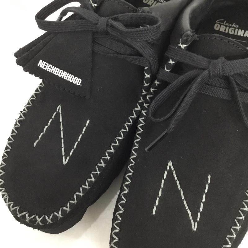 クラークス Clarks ブーツ ショートブーツ NEIGHBORHOOD ワラビー UK8 箱有 US:9 刺繍 黒 / ブラック / メンズ USED 古着 中古 10131689
