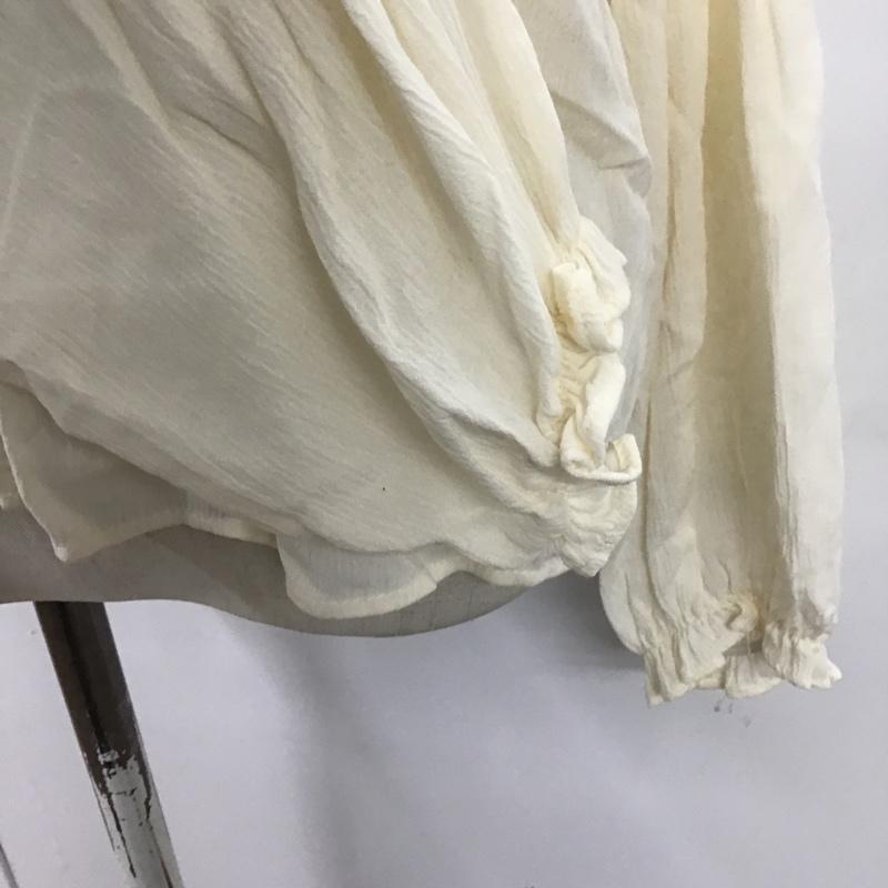 ザラ ZARA カットソー 長袖 7484 058 712 刺繍カラーブラウス ビッグカラー S 無地 アイボリー / アイボリー /  レディース USED 古着 中古 10107156
