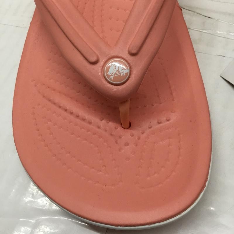 クロックス crocs サンダル サンダル 11033-6KP Crocband Flip 24cm ビーチサンダル 24.0cm ロゴ、文字 桃 / ピンク / レディース USED 古着 中古 10110655