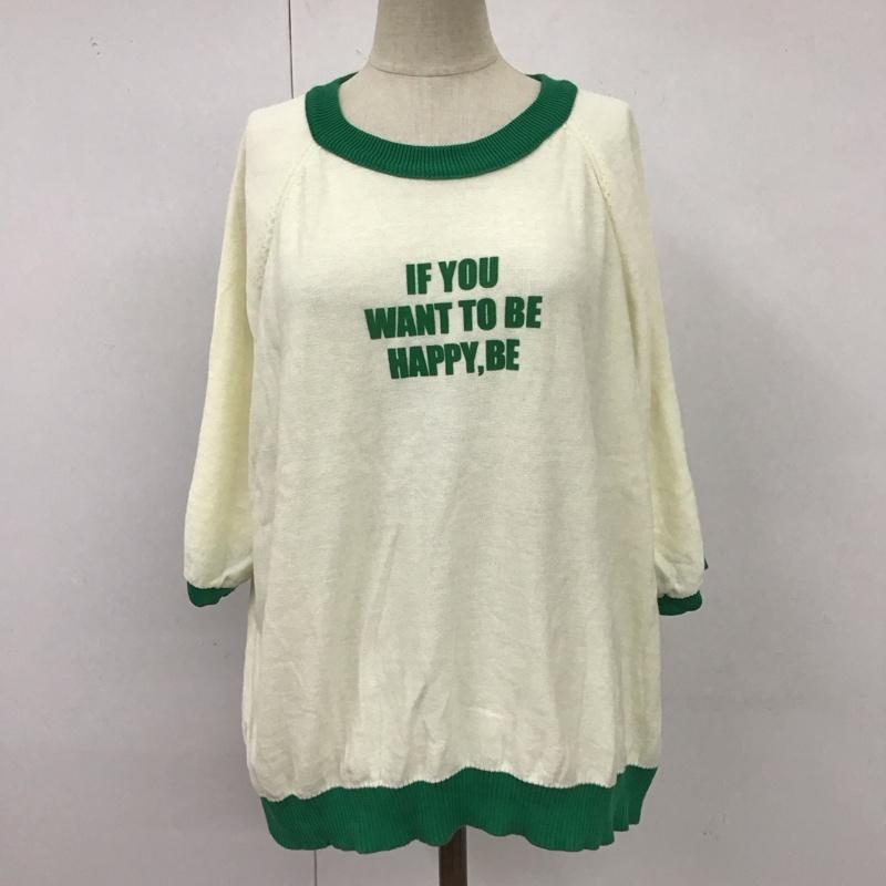 ニコアンド niko and... カットソー 半袖 半袖カットソー プリントTシャツ クルーネックカットソー FREE ロゴ、文字 オフホワイト / オフホワイト / レディース USED 古着 中古 10117926