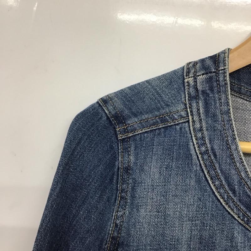 アンタイトル UNTITLED ジャケット、上着 ジャケット、ブレザー AJ153-44217JJ ノーカラージャケット デニムジャケット 2 無地 青 / ブルー / レディース USED 古着 中古 10133731