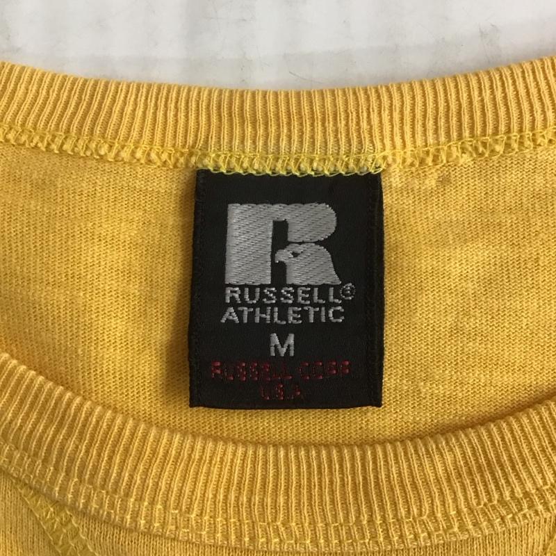 ラッセルアスレティック Russell Athletic Tシャツ 半袖 半袖カットソー プリントTシャツ クルーネックカットソー M プリント 黄 / イエロー / メンズ USED 古着 中古 10107306