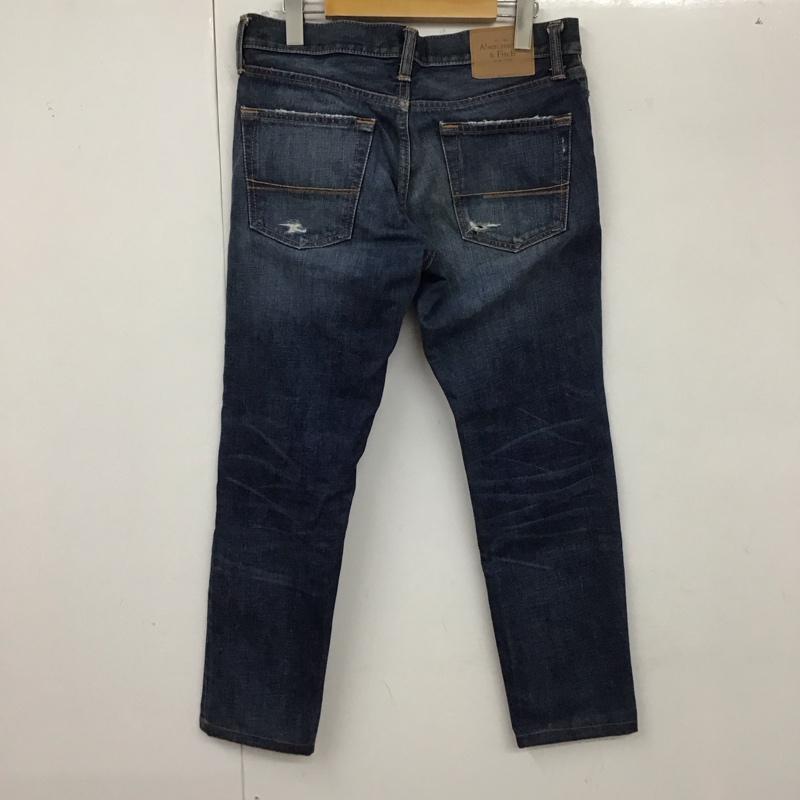 アバクロンビーアンドフィッチ ABERCROMBIE&FITCH パンツ デニム、ジーンズ デニムパンツ ワイドパンツ カジュアルパンツ Gパン 30インチ 無地 インディゴ / インディゴ / メンズ USED 古着 中古 10128682