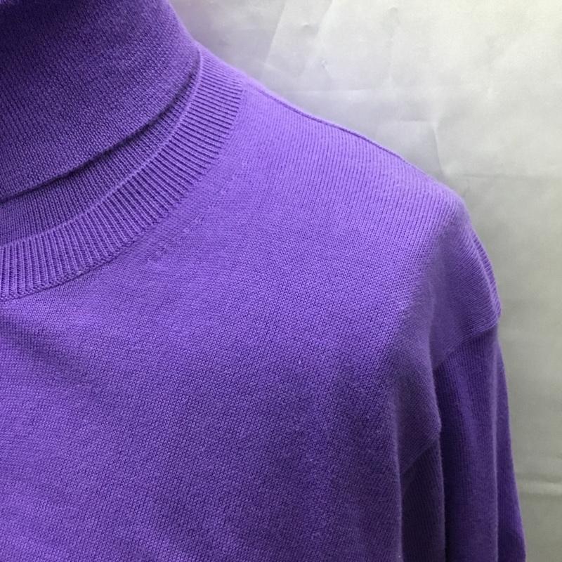 ユナイテッドアローズ UNITED ARROWS アンサンブルニット 長袖 1528-106-0078 UGCB コットン カーディガン ノースリーブニット タートルネック クルーネック 無地 紫 / パープル / レディース USED 古着 中古 10107481