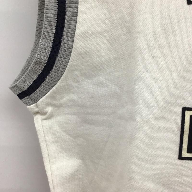 ザラ ZARA ベスト ベスト 7878 303 250 Vネック スウェット L ロゴ、文字 アイボリー / アイボリー / X 灰 / グレー / X 黒 / ブラック / メンズ USED 古着 中古 10109651
