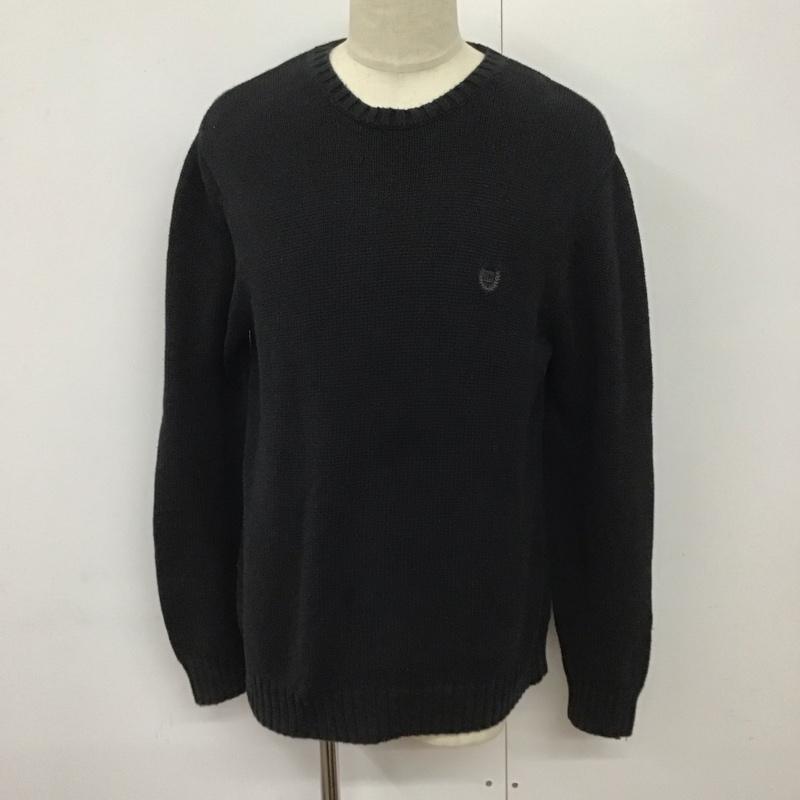 チャップス CHAPS ニット、セーター 長袖 長袖ニットカットソー ニット セーター クルーネックニット M ロゴ、文字 黒 / ブラック / メンズ USED 古着 中古 10124597