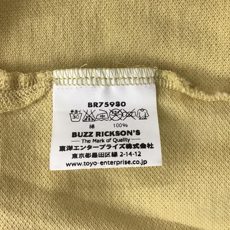 バズリクソンズ Buzz Rickson s ポロシャツ 半袖 半袖ポロシャツ カラーシャツ 半袖カットソー L ロゴ、文字 黄 / イエロー /  メンズ USED 古着 中古 10113105