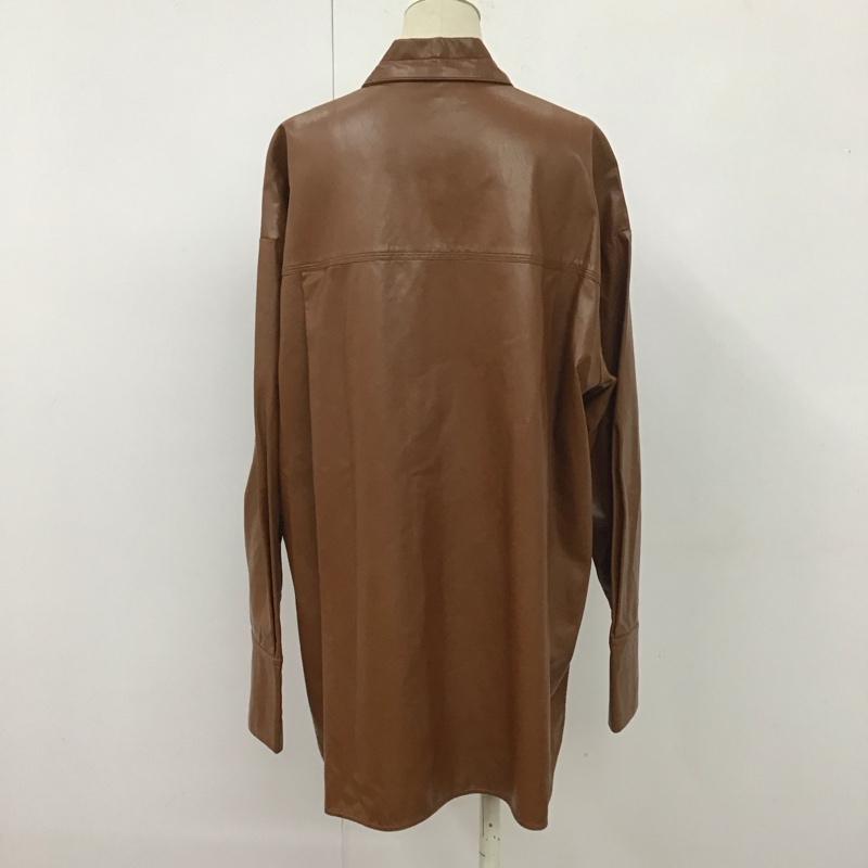 メゾンスペシャル MAISON SPECIAL シャツ、ブラウス 長袖 21202315405 フェイクレザー FREE 無地 茶 / ブラウン / レディース USED 古着 中古 10109348