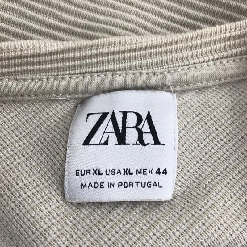 ザラ ZARA カットソー 長袖 長袖カットソー クルーネックカットソー ロングスリーブカットソー XL 無地 ベージュ / ベージュ /  メンズ USED 古着 中古 10110431