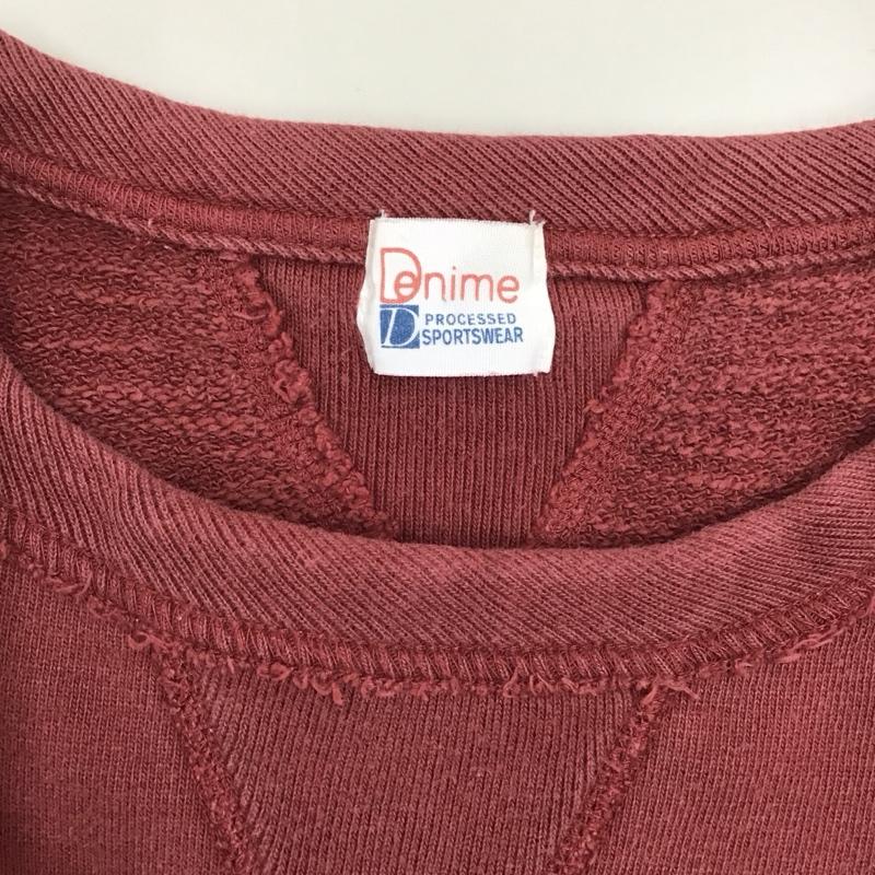 ドゥニーム Denime トレーナー 長袖 長袖トレーナー スウェット クルーネック リブスウェットカットソー M 無地 えんじ / ワインレッド / メンズ USED 古着 中古 10116174