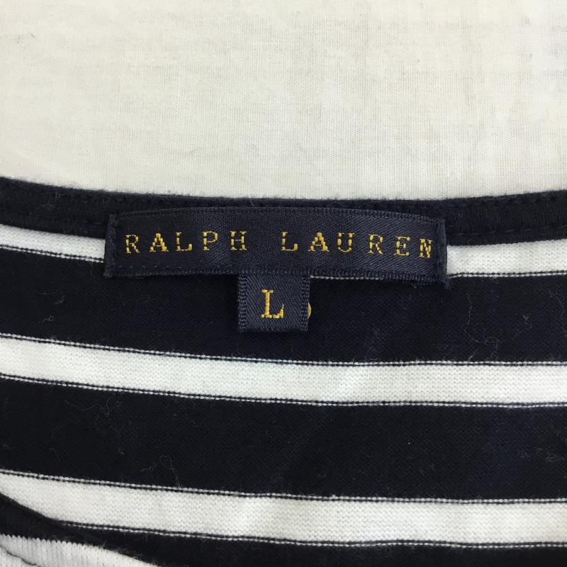 ラルフローレン RALPHLAUREN Tシャツ 半袖 L ボーダー柄 白 / ホワイト / X 紺 / ネイビー / レディース USED 古着 中古 10139204