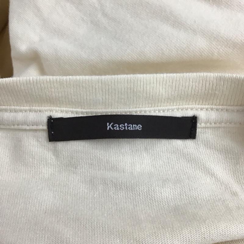 カスタネ Kastane カットソー 長袖 長袖カットソー クルーネックカットソー ロングスリーブカットソー プリントTシャツ M ロゴ、文字 アイボリー / アイボリー / レディース USED 古着 中古 10123022