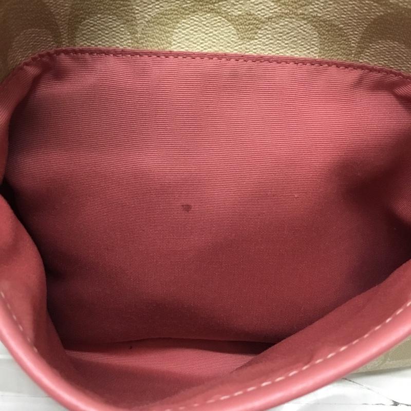 コーチ COACH ショルダーバッグ ショルダーバッグ F29210 シグネチャー ロゴ、文字 ベージュ / ベージュ / X 桃 / ピンク / レディース USED 古着 中古 10115577