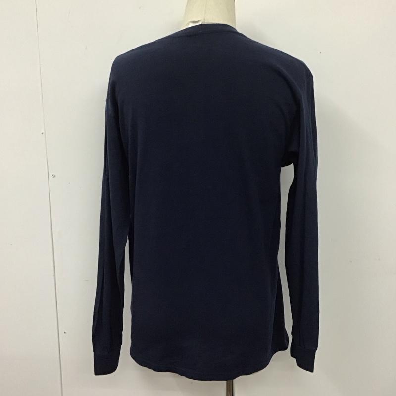ギルダン GILDAN カットソー 長袖 長袖カットソー クルーネックカットソー ロングスリーブカットソー プリントTシャツ M ロゴ、文字 紺 / ネイビー / メンズ USED 古着 中古 10108028