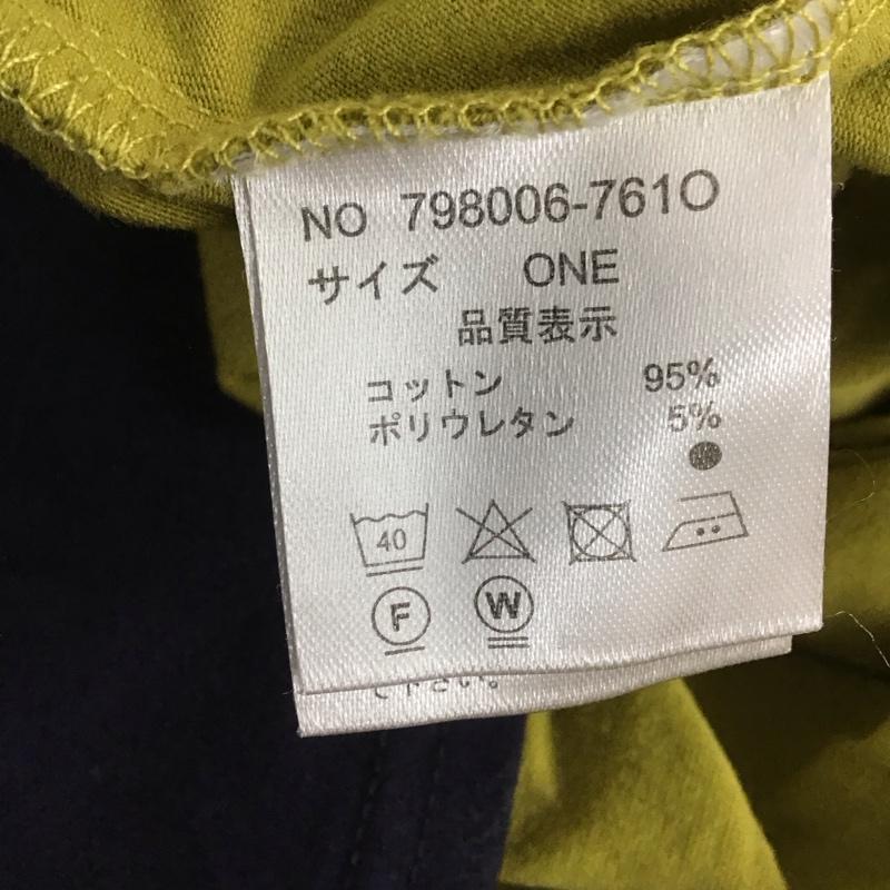 オズモーシス OSMOSIS ワンピース ロングスカート 798006-761O バイカラータックワンピース 半袖 ONE SIZE 無地 紺 / ネイビー / X 黄緑 / イエローグリーン / レディース USED 古着 中古 10144376