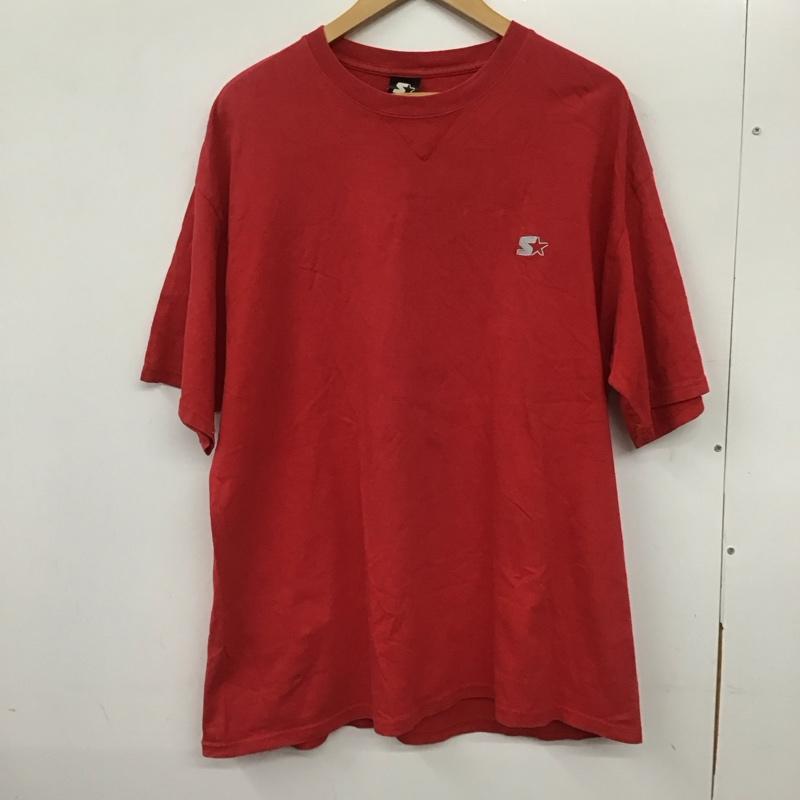 スターター STARTER Tシャツ 半袖 半袖カットソー プリントTシャツ クルーネックカットソー L ロゴ、文字 赤 / レッド / メンズ USED 古着 中古 10136655
