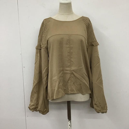 ジーナシス JEANASIS カットソー 長袖 JS063631AK ピンタックバルーンスリーブプルオーバー FREE 無地 ベージュ / ベージュ /  レディース USED 古着 中古 10111065